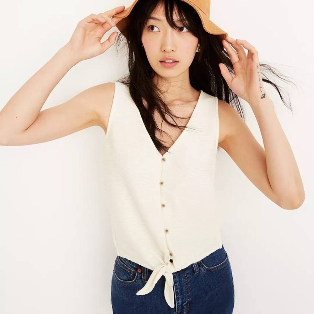 NWOT Madewell Texture & Thread Front Tie Top